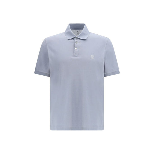 Brunello Cucinelli Blue Cotton Polo Shirt 1728,3XL,72470364320,Blue,Brunello Cucinelli,Clothing,L,M,Men,New with tags,Polo Shirts - T-Shirts - Clothing,S,T-Shirts - Clothing,XL,XXL