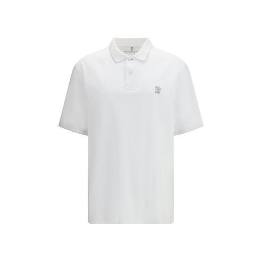 Brunello Cucinelli White Cotton Polo Shirt 1728,72470364320,Brunello Cucinelli,Clothing,M,Men,New with tags,Polo Shirts - T-Shirts - Clothing,S,T-Shirts - Clothing,White,XL,XXL