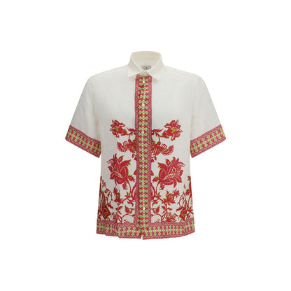 Etro Multicolor Linen Pattern Shirt 1728,72470364320,Clothing,Etro,L,M,Men,Multicolor,New with tags,Pattern - Shirts - Clothing,S,Shirts - Clothing,Shortsleeve - Shirts - Clothing