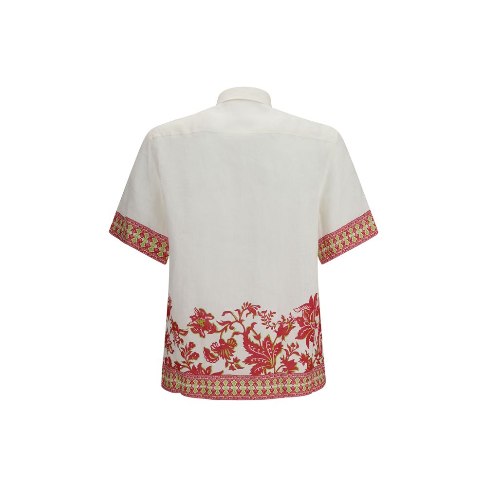 Etro Multicolor Linen Pattern Shirt 1728,72470364320,Clothing,Etro,L,M,Men,Multicolor,New with tags,Pattern - Shirts - Clothing,S,Shirts - Clothing,Shortsleeve - Shirts - Clothing