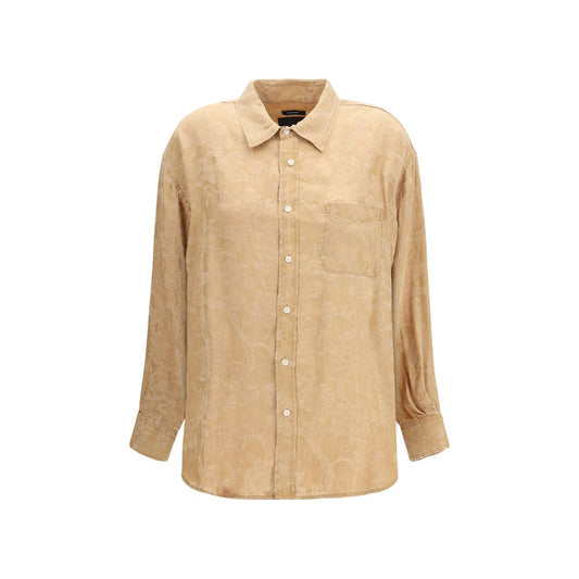 R13 Orange Viscose Pattern Shirt 1728,72470364320,Clothing,New with tags,Orange,Pattern - Shirts - Clothing,R13,S,Shirts - Clothing,Women