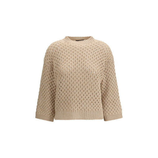 Fabiana Filippi Beige Fleece Wool Sweatshirt 1728,72470364320,Beige,Clothing,Fabiana Filippi,IT42 | L,IT44 | L,IT46|XL,New with tags,Sweaters - Clothing,Sweatshirts - Sweaters - Clothing,Women