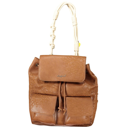 Desigual Marrone Poliuretano Women Backpack 1728,67403481248,Backpacks - Bags,Bags,Brown,Desigual,New with tags,Women