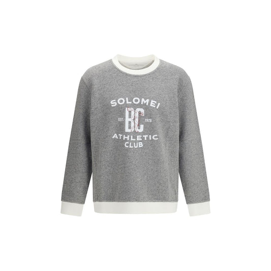 Brunello Cucinelli Gray Cotton Sweatshirt 1728,72470364320,Brunello Cucinelli,Clothing,Gray,L,Men,New with tags,S,Sweaters - Clothing,Sweatshirts - Sweaters - Clothing,XL