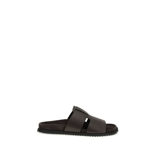 Dolce & Gabbana Brown Calf Leather Bos Taurus Flat Sandals 1728,72470364320,Brown,Dolce & Gabbana,EU40/US7,EU43/US10,Flat - Sandals - Shoes,Men,New with tags,Sandals - Shoes,Shoes