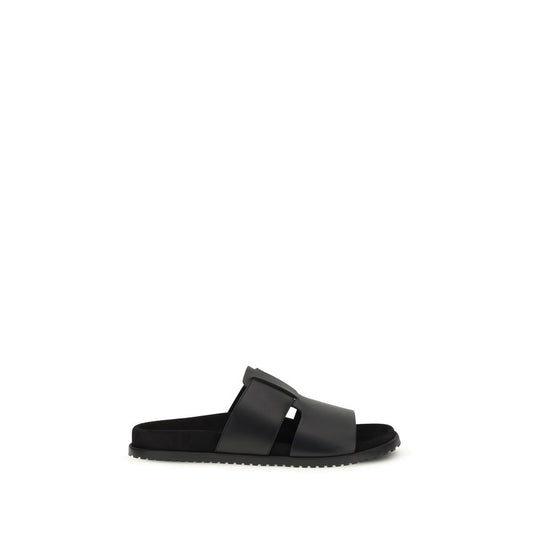 Dolce & Gabbana Black Calf Leather Bos Taurus Sandals 1728,72470364320,Black,Dolce & Gabbana,EU40/US7,EU41/US8,EU42/US9,EU43/US10,EU44/US11,EU45/US12,Men,New with tags,Sandals - Shoes,Shoes
