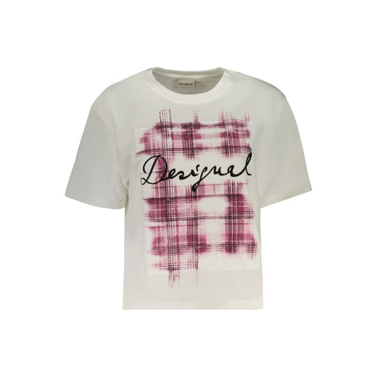 Desigual Bianco Cotton Women T-Shirt 1728,67403481248,Clothing,Desigual,L,M,New with tags,S,T-Shirts - Clothing,T-Shirts - T-Shirts - Clothing,White,Women,XL,XS