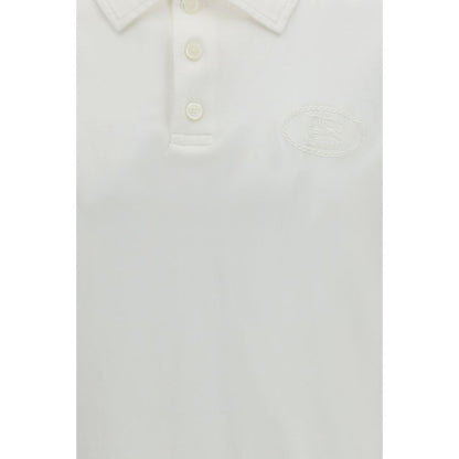 Burberry White Cotton Polo Shirt