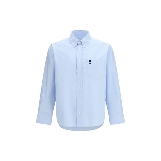 Ami Paris Blue Cotton Dress Shirt 1728,40,41,72470364320,Ami Paris,Blue,Clothing,Dress Shirts - Shirts - Clothing,Men,New with tags,Shirts - Clothing