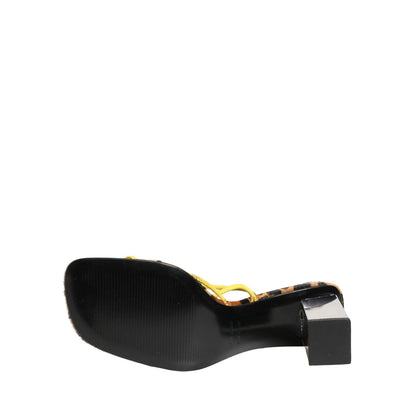 Dolce & Gabbana Multicolor Leather Block Heels Sandals Shoes