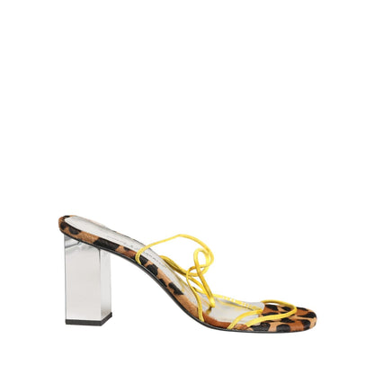 Dolce & Gabbana Multicolor Leather Block Heels Sandals Shoes