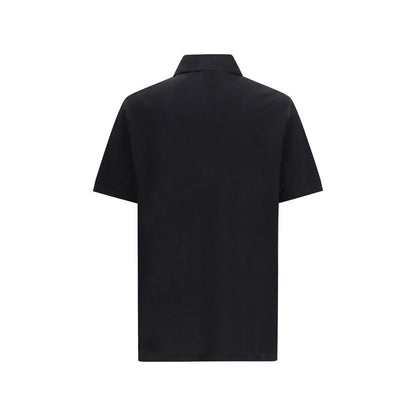 Dolce & Gabbana Black Cotton Polo Shirt