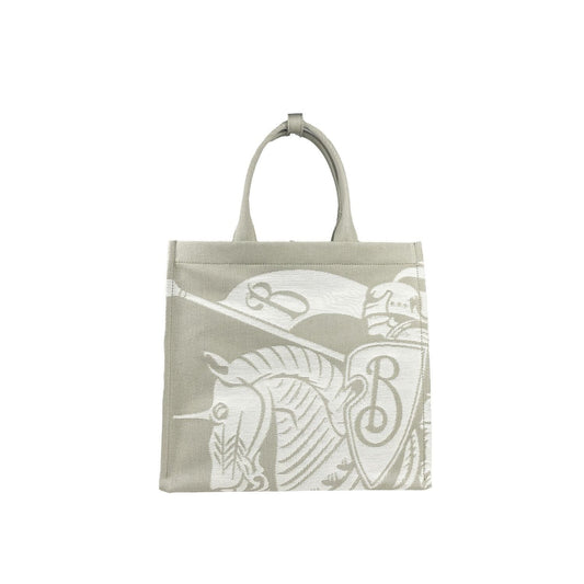 Burberry EKD Canvas Tote Bag With Coin Pouch 1728,67346104480,Bags,Burberry,Handbags - Bags,New with tags,Silver,Women