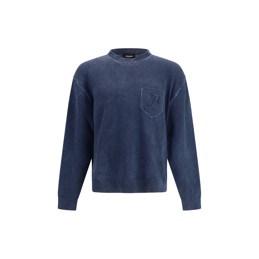 Dsquared² Blue Polyester Sweatshirt 1728,72470364320,Blue,Clothing,Dsquared²,L,Men,New with tags,S,Sweaters - Clothing,Sweatshirts - Sweaters - Clothing,XL