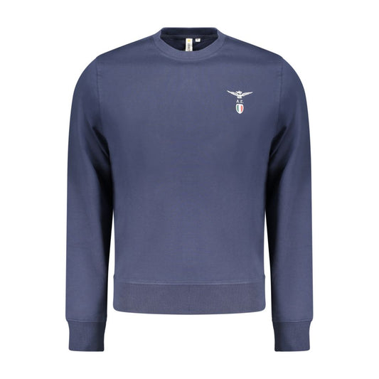 Accademia Militare Blue Cotton Sweatshirt 1728,3XL,67403481248,Accademia Militare,Blue,Clothing,L,M,Men,New with tags,S,Sweaters - Clothing,Sweatshirts - Sweaters - Clothing,XL,XXL