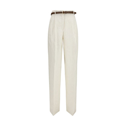 Max Mara Beige Linen Casual Pants