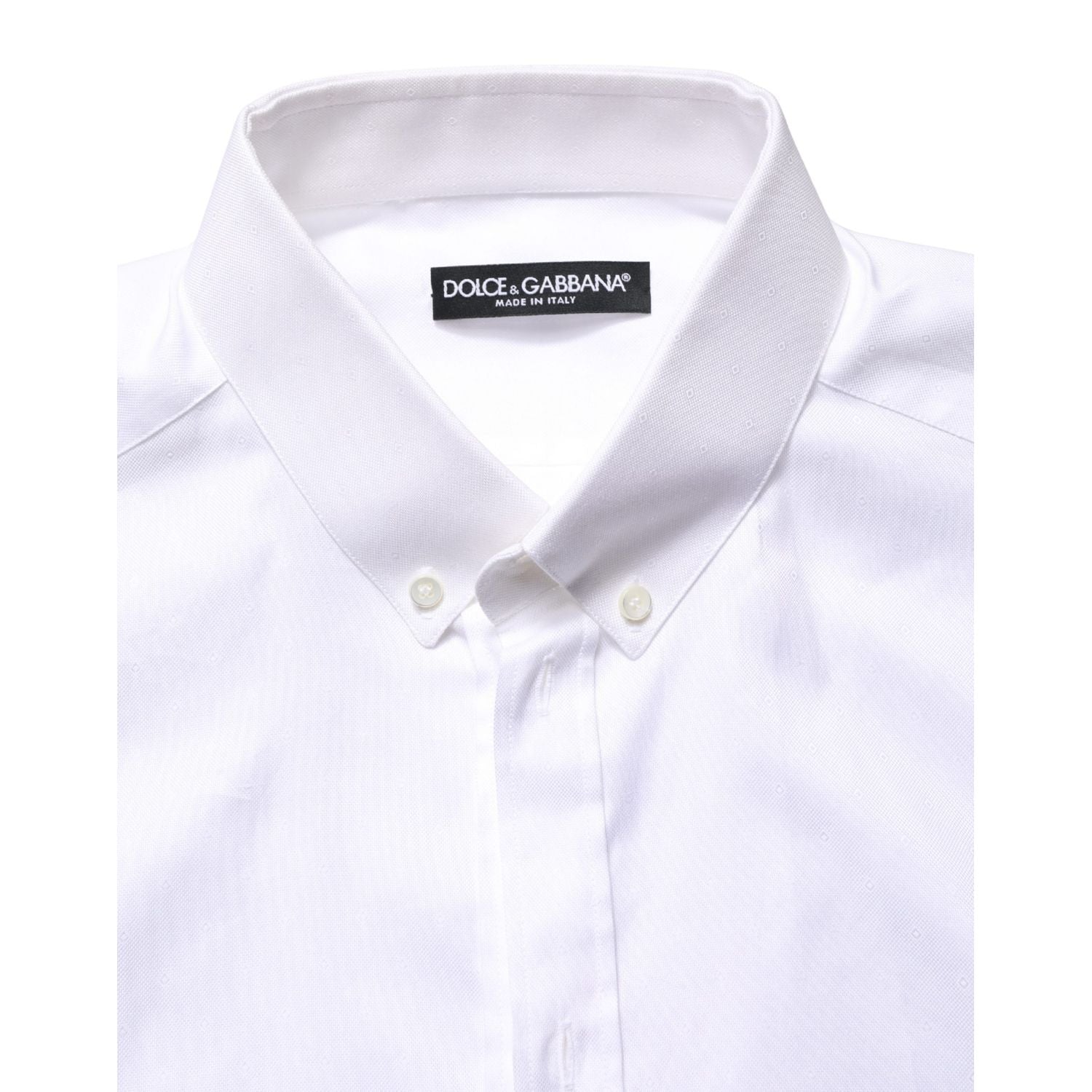 Dolce & Gabbana White Cotton Short Sleeves Button Down Shirt