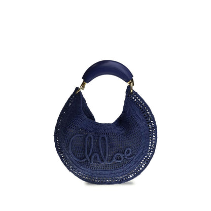 Chloé Blue Raffia The Summer Banana Shoulder Bag