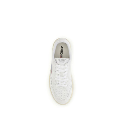 Autry White Calf Leather Bos Taurus Low Top Sneakers