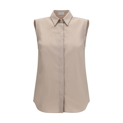 Brunello Cucinelli Beige Cotton Shirt