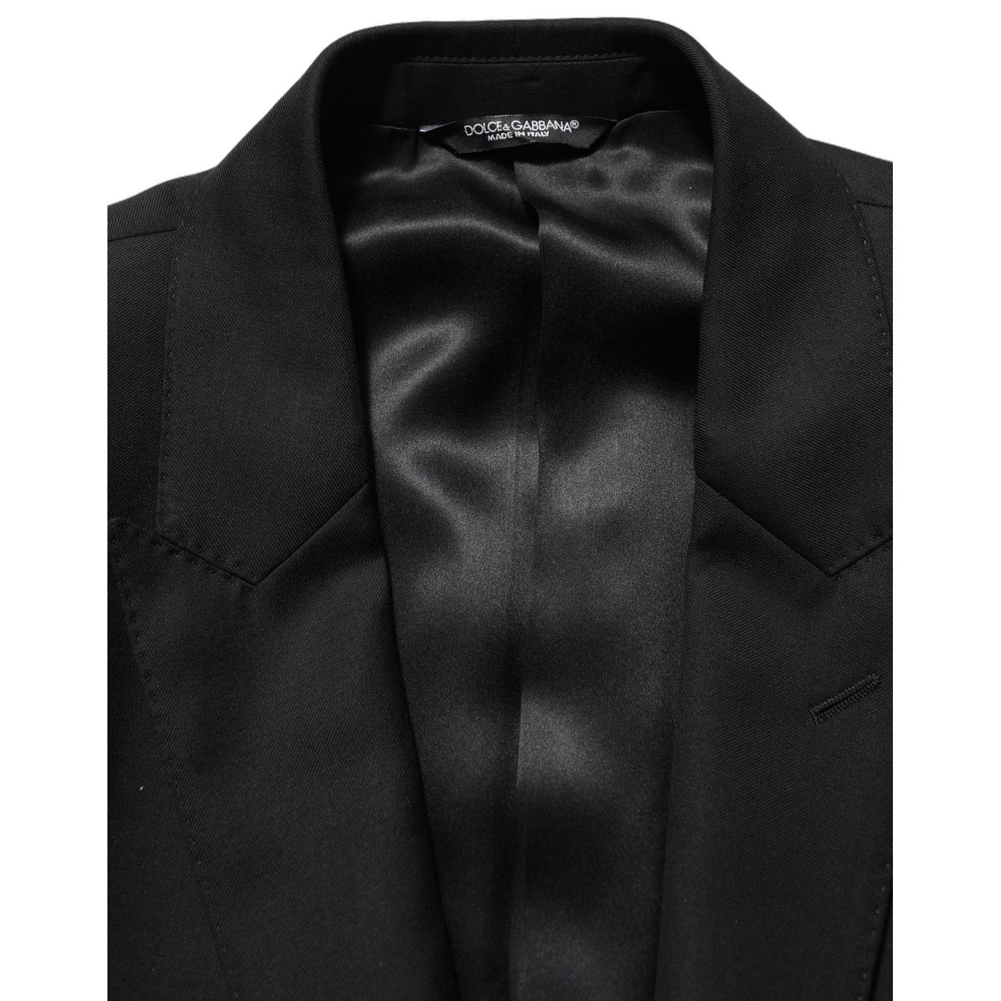 Dolce & Gabbana Black Wool Slim Fit Formal 2 Piece Men Suit