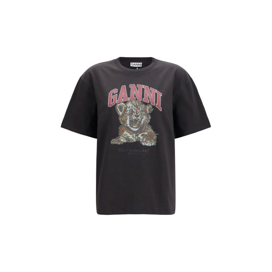 Ganni Black Cotton Sweatshirt