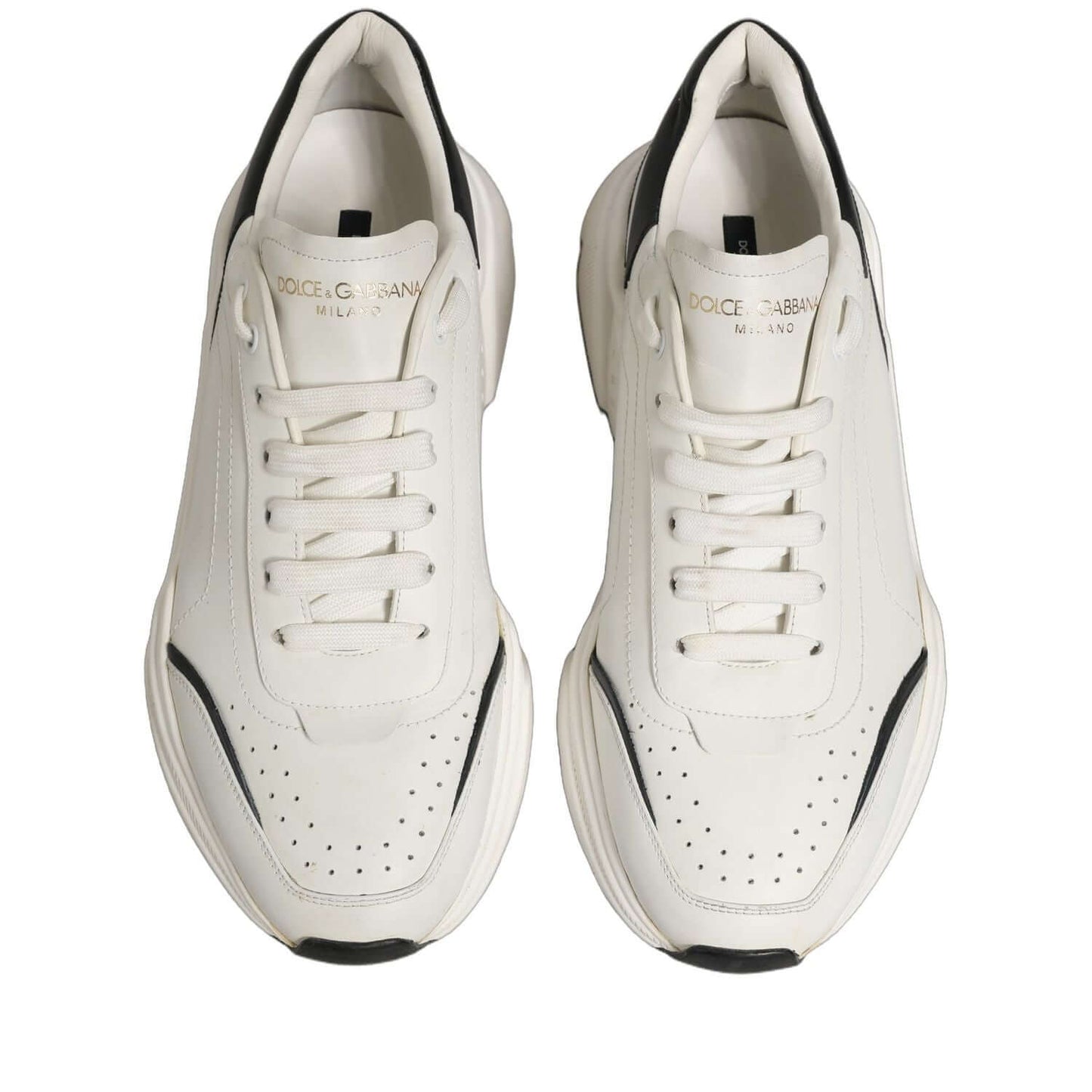 Dolce & Gabbana White Black Daymaster Low Top Sneakers Shoes