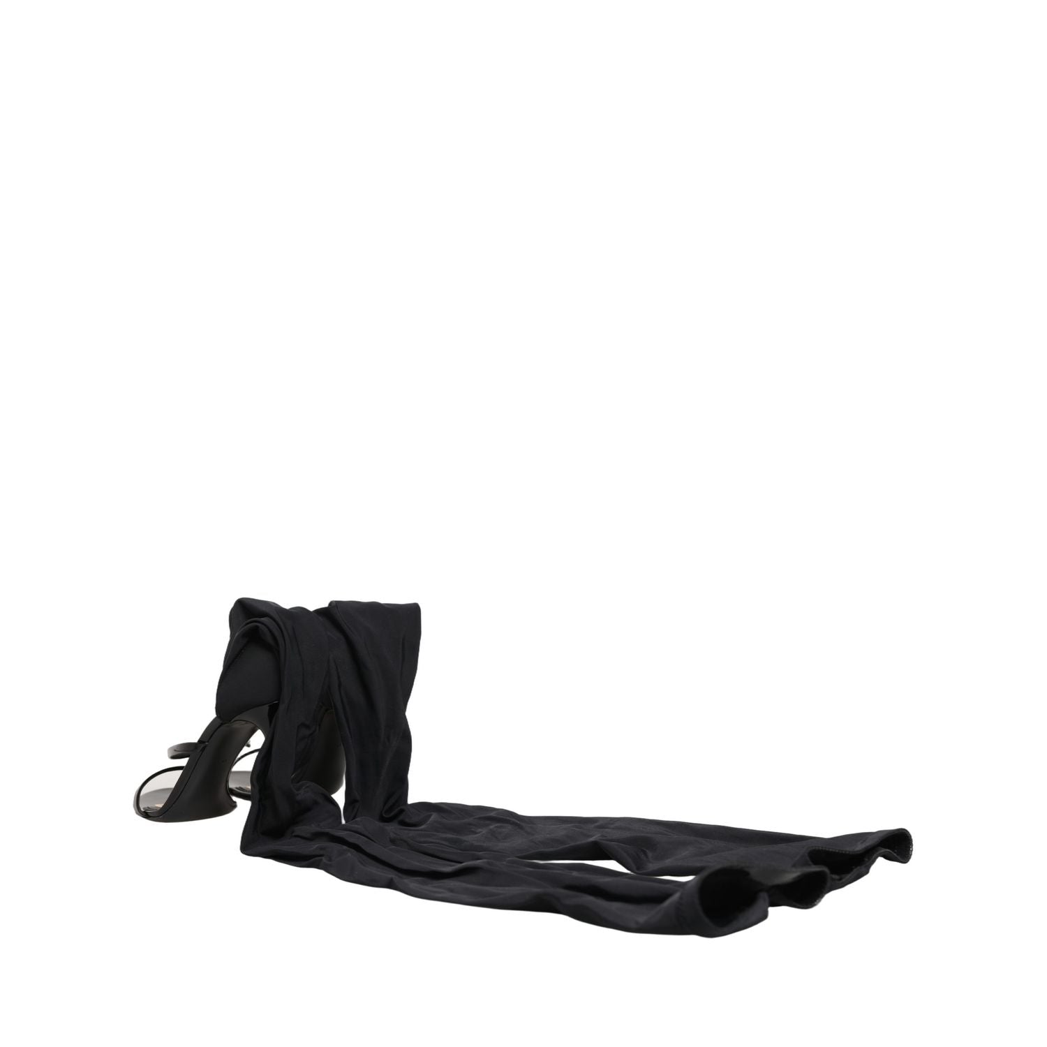 Dolce & Gabbana Stiletto Sandals Socks Knee High Boots Black