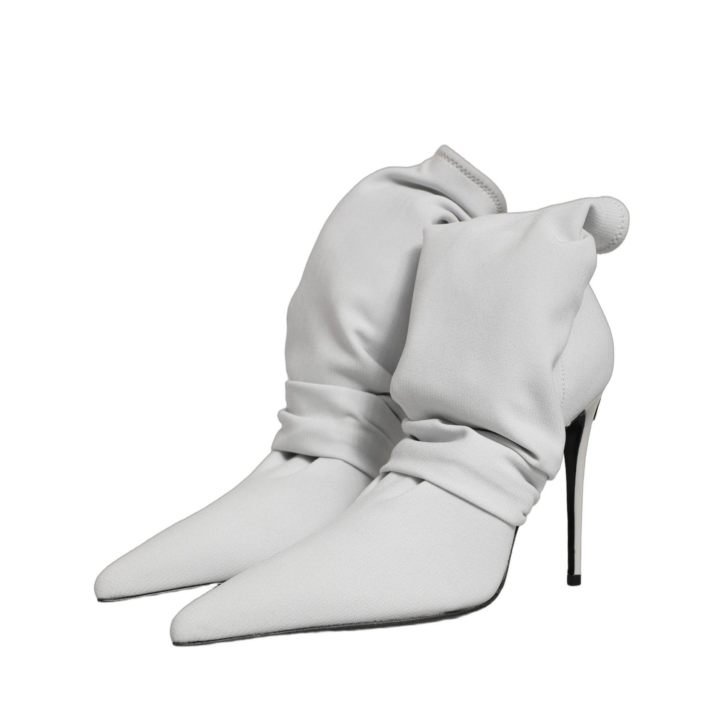 Dolce & Gabbana Gray Stretch Socks Heels Ankle Boots Shoes