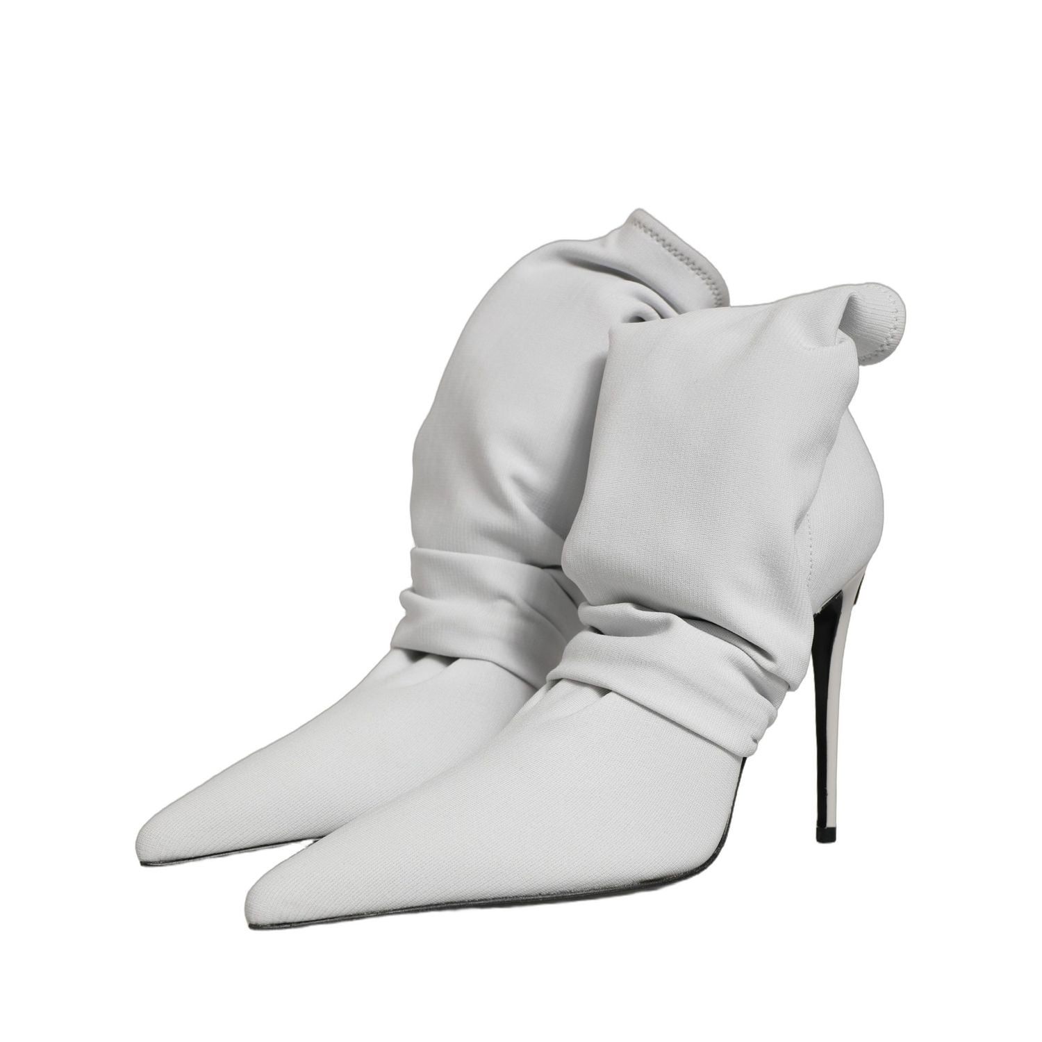 Dolce & Gabbana Gray Stretch Socks Heels Ankle Boots Shoes