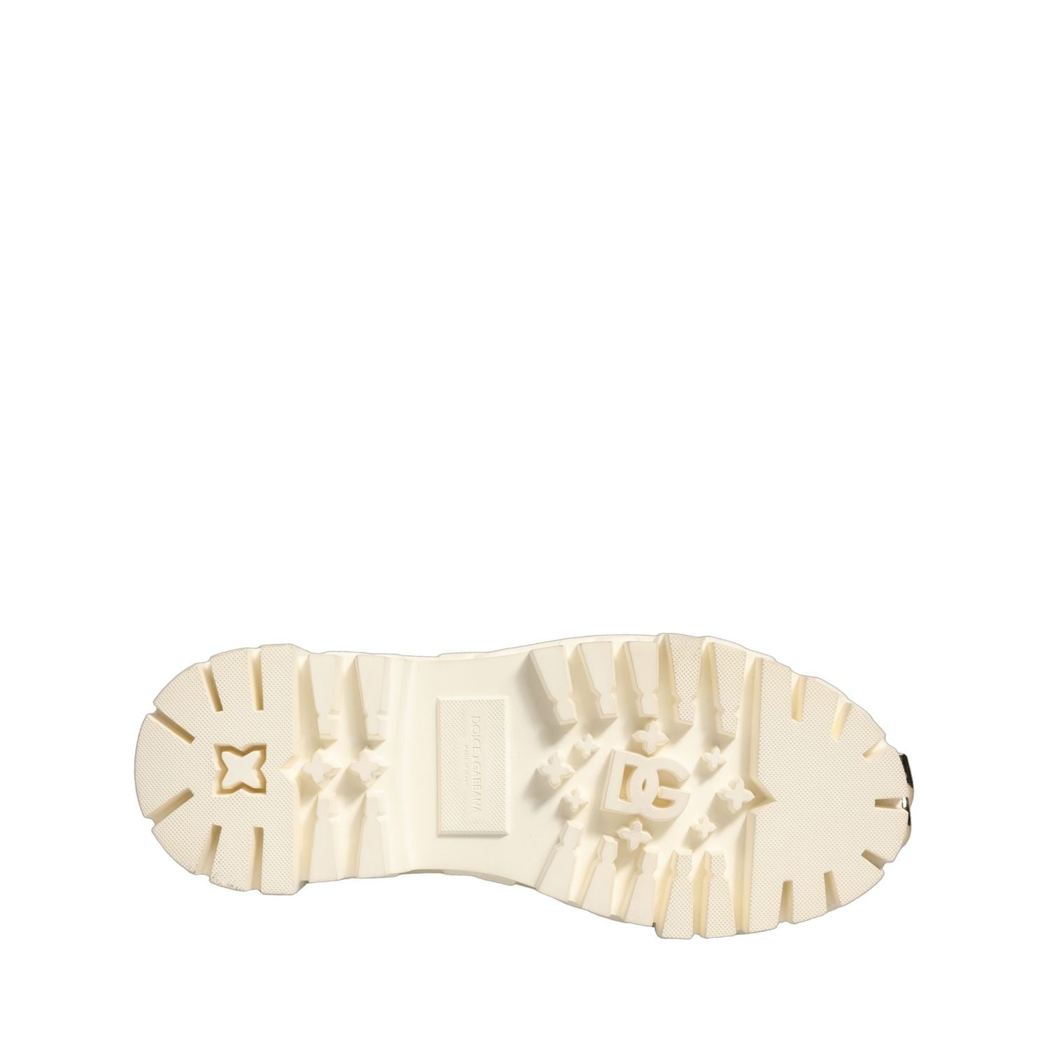 Dolce & Gabbana White Leather Rubber Logo Ankle Boots Shoes