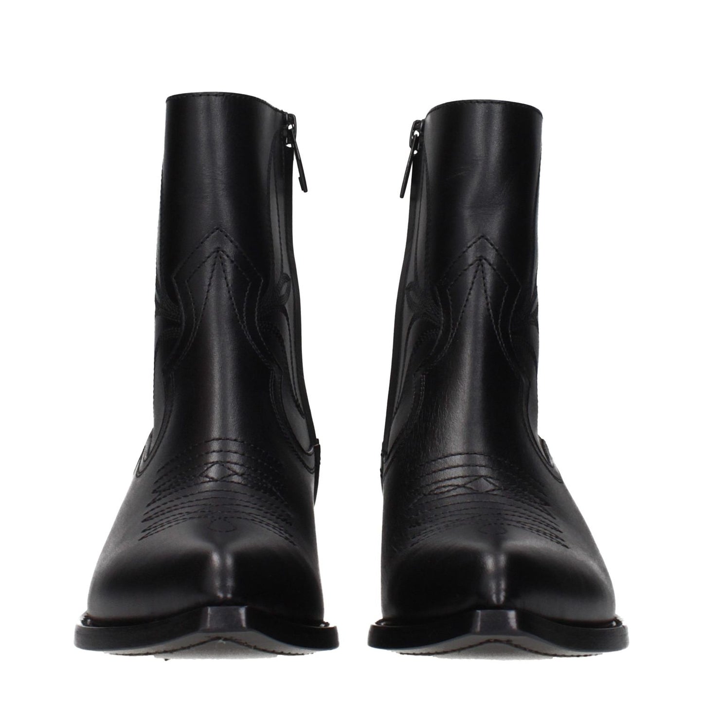 Celine Black Leather Ankle Boots