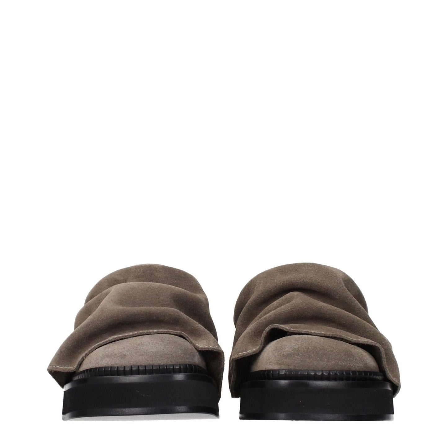 The Attico Gray Leather Slippers