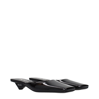 Prada Black Leather Flat Sandals