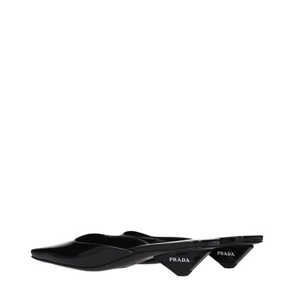Prada Black Leather Flat Sandals