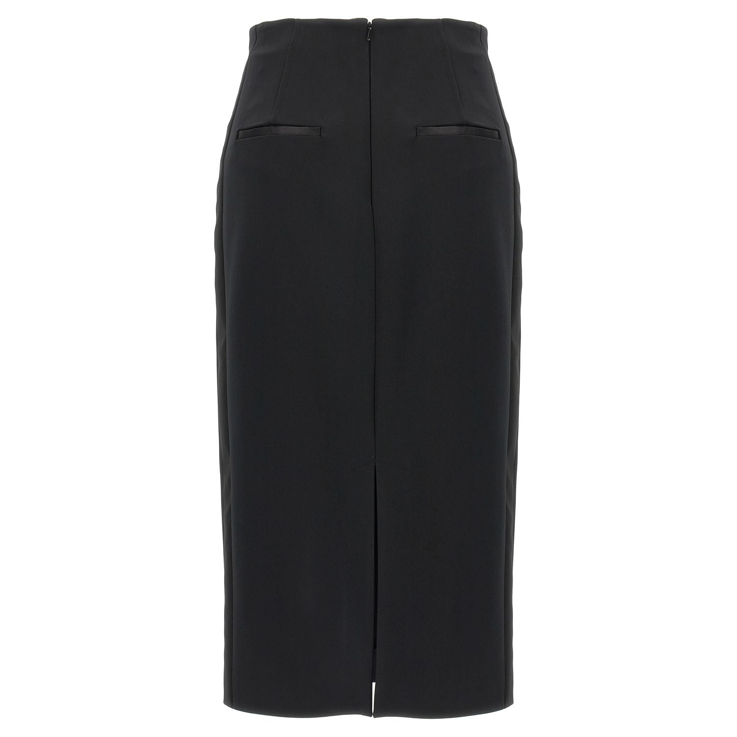 Max Mara Black Viscose Midi Skirt