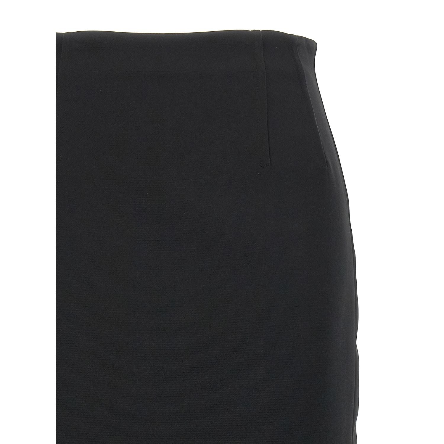 Max Mara Black Viscose Midi Skirt