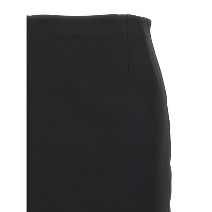 Max Mara Black Viscose Midi Skirt