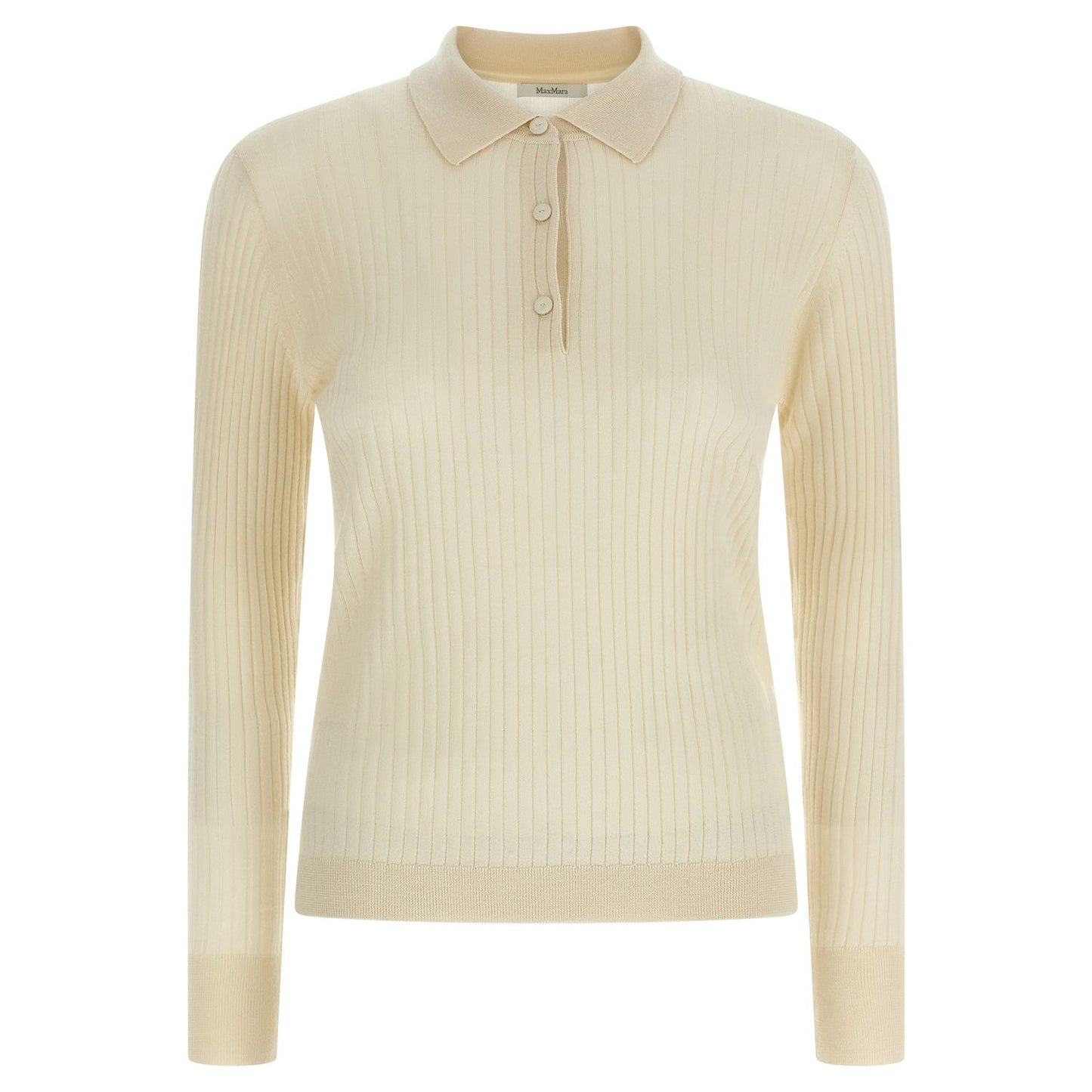 Max Mara White Cashmere Polo Shirt