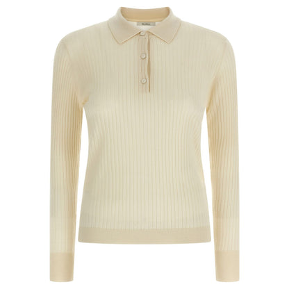 Max Mara White Cashmere Polo Shirt