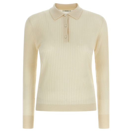 Max Mara White Cashmere Polo Shirt
