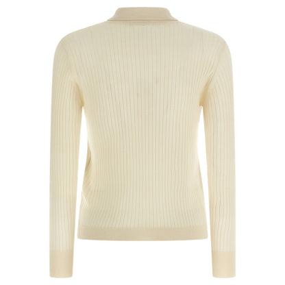 Max Mara White Cashmere Polo Shirt