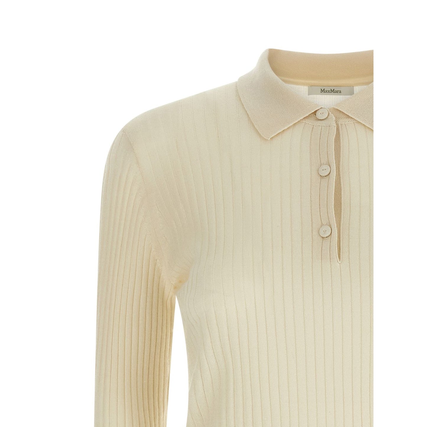 Max Mara White Cashmere Polo Shirt