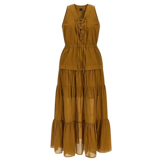 PINKO Brown Cotton Long Dress