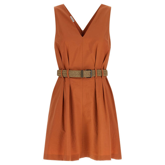 Brunello Cucinelli Orange Cotton Short Dress