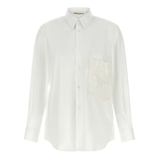 Comme Des Garçons White Cotton Blouse
