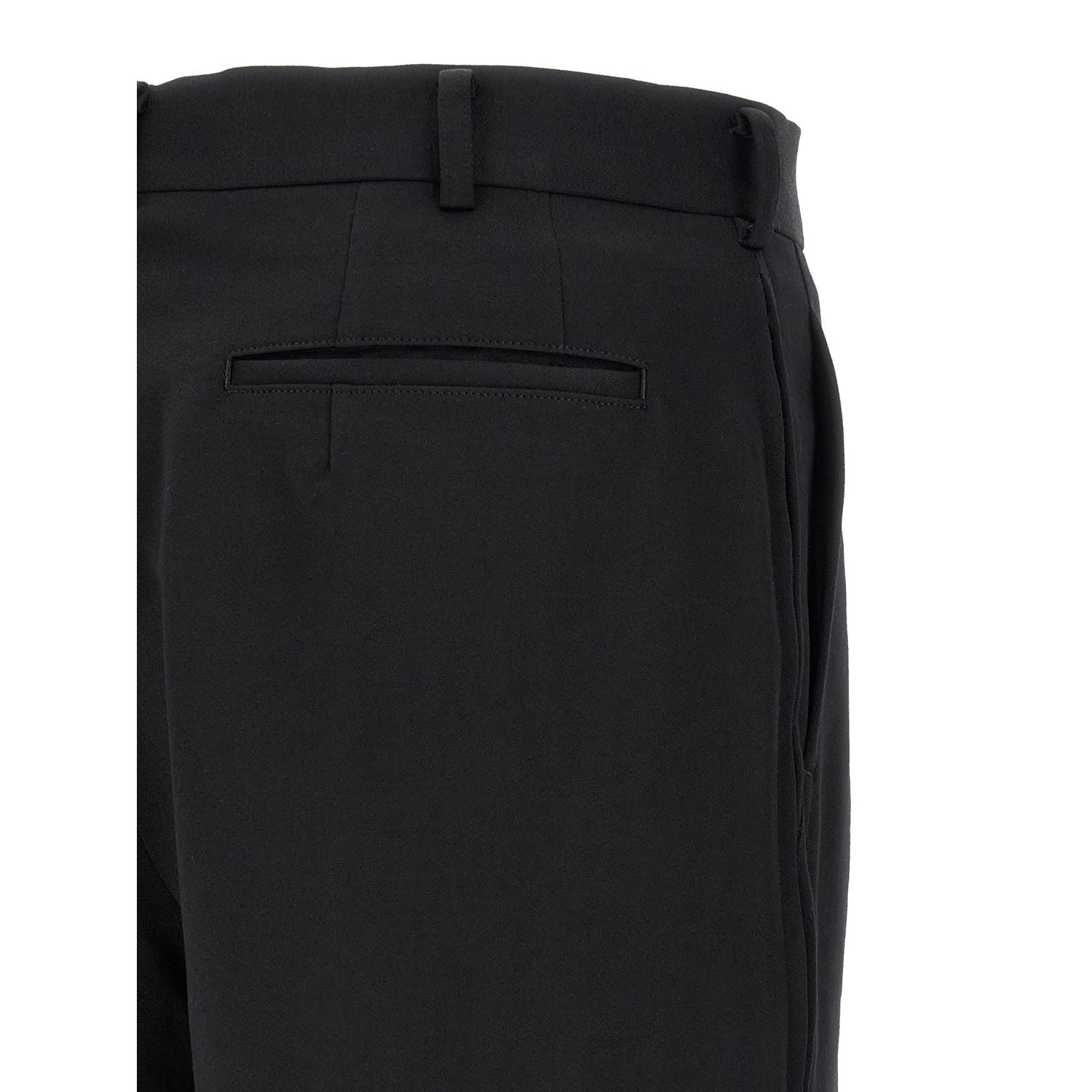 Comme Des Garçons Black Wool Bermuda Shorts