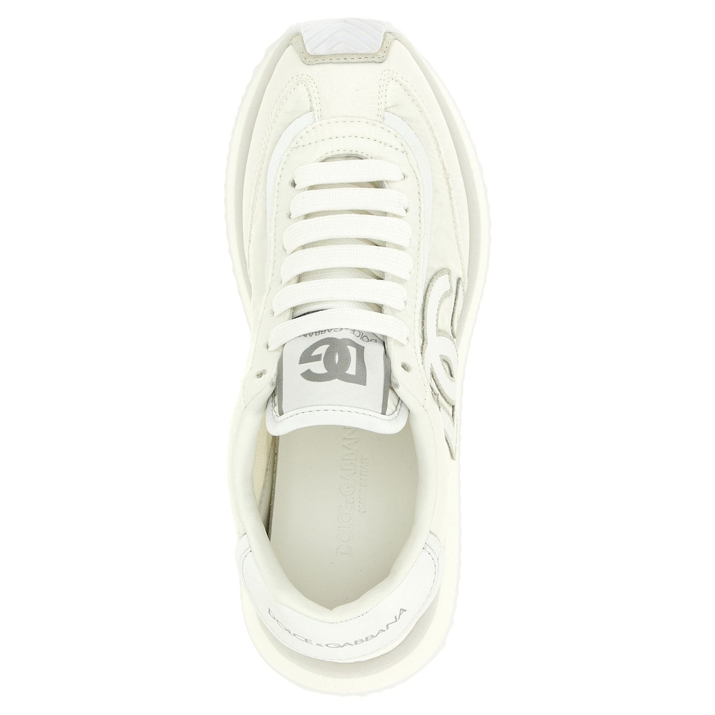 Dolce & Gabbana White Polyester Athletic Sneakers