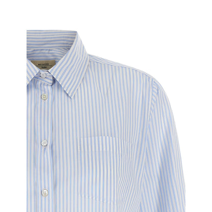 Max Mara Blue Cotton Blouse