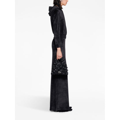 Balenciaga Crystal embellished velvet zip-up hoodie Topwear